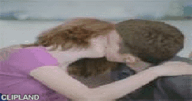 animated gif of America's Dairy Farmers; Milk(Brand); Chocolate Milk(Product) "Kissing"