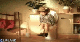 animated gif of Unilever; Domestos Bleach(Brand) "Cowboy"