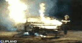animated gif of Yoplait; Yoplait(Brand); Dairy Products(Product) "Burning Car" (1999)