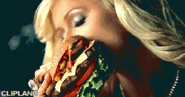animated gif of Carl's Jr. "Spicy BBQ Burger" (2005)