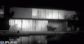 animated gif of Johnson Wax(Advertiser), Klear(Brand), Klear Floor Wax(Product) "Swimming Pool vs. Floor (New Formula Clear)" (1959)